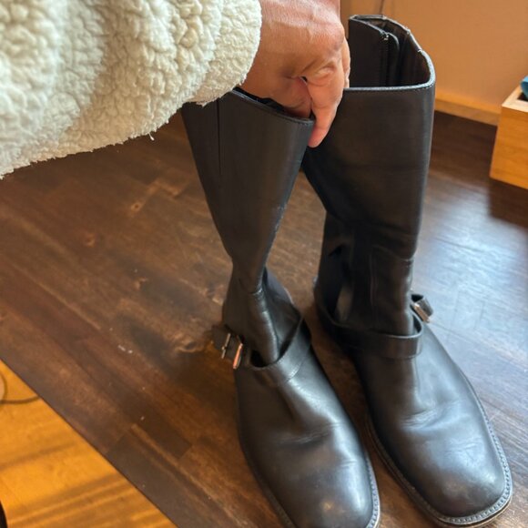 Gucci Black Leather Moto Boots - Size 8 - Picture 6 of 8